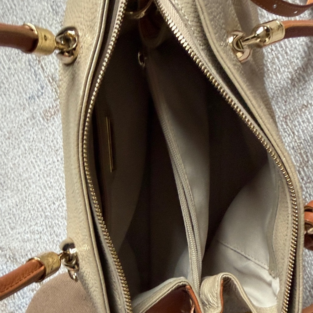 Valentina Beige and Brown Satchel - Picture 6 of 9